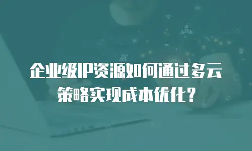企业级IP资源如何通过多云策略实现成本优化？