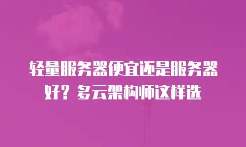 轻量服务器便宜还是服务器好？多云架构师这样选