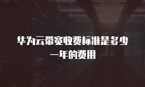 华为云带宽收费标准是多少一年的费用