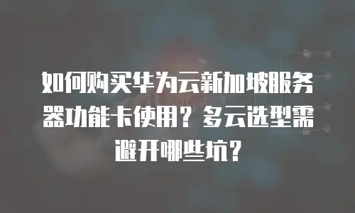 如何购买华为云新加坡服务器功能卡使用？多云选型需避开哪些坑？
