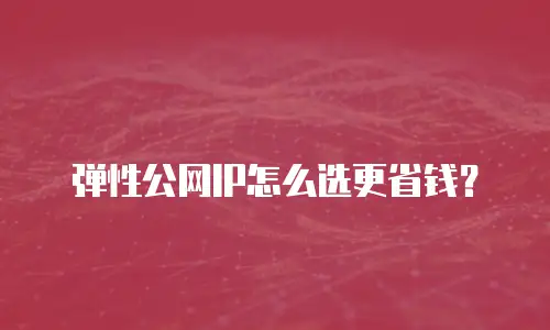 弹性公网IP怎么选更省钱？