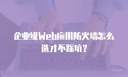 企业级Web应用防火墙怎么选才不踩坑？