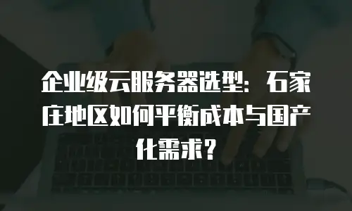 企业级云服务器选型：石家庄地区如何平衡成本与国产化需求？