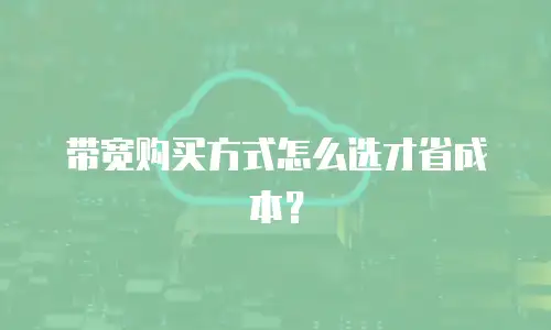 带宽购买方式怎么选才省成本？