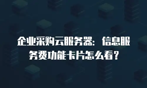 企业采购云服务器：信息服务费功能卡片怎么看？