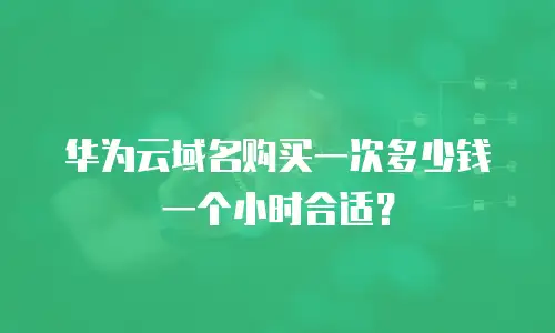 华为云域名购买一次多少钱一个小时合适？