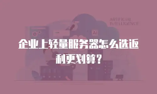 企业上轻量服务器怎么选返利更划算？