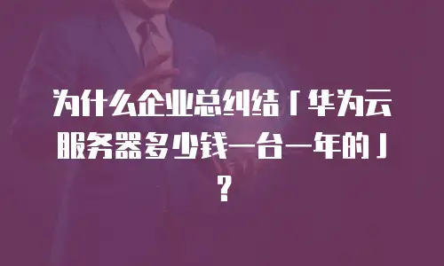为什么企业总纠结「华为云服务器多少钱一台一年的」？
