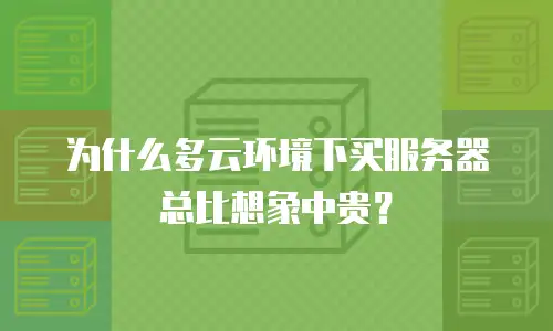 为什么多云环境下买服务器总比想象中贵？