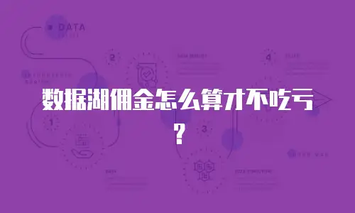 数据湖佣金怎么算才不吃亏？