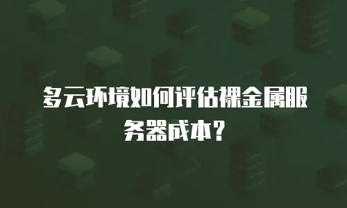 多云环境如何评估裸金属服务器成本？