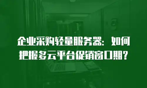 企业采购轻量服务器：如何把握多云平台促销窗口期？