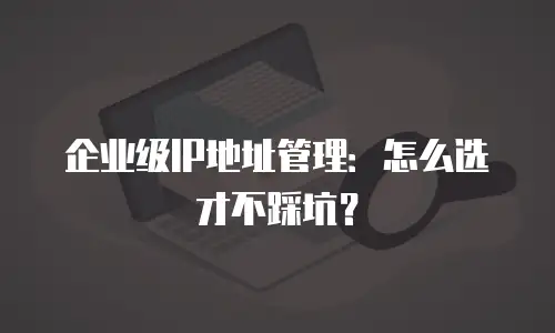 企业级IP地址管理：怎么选才不踩坑？