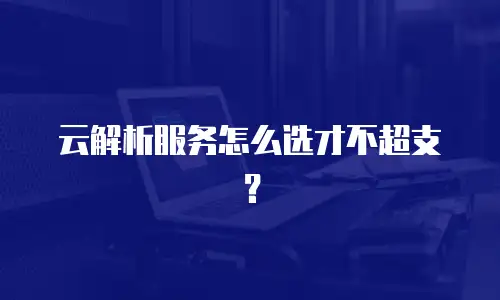 云解析服务怎么选才不超支？