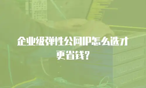 企业级弹性公网IP怎么选才更省钱？