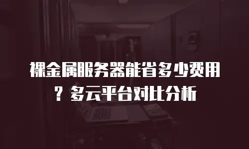 裸金属服务器能省多少费用？多云平台对比分析