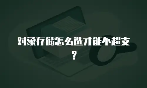 对象存储怎么选才能不超支？