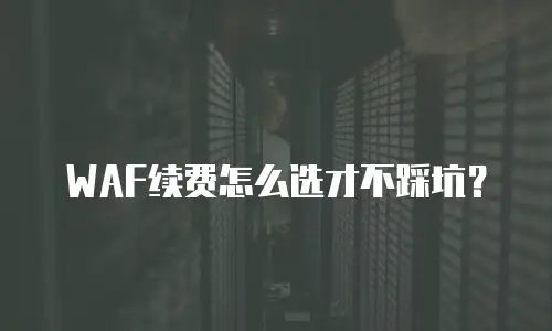 WAF续费怎么选才不踩坑？