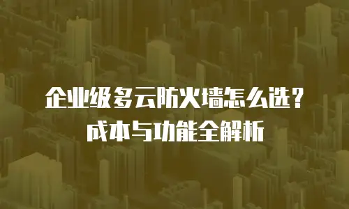 企业级多云防火墙怎么选？成本与功能全解析