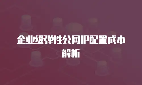 企业级弹性公网IP配置成本解析