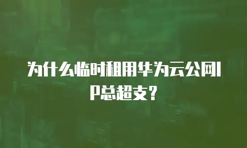 为什么临时租用华为云公网IP总超支？