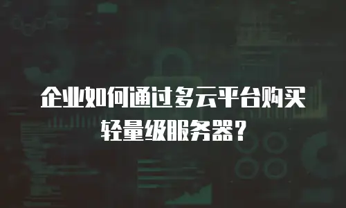 企业如何通过多云平台购买轻量级服务器？
