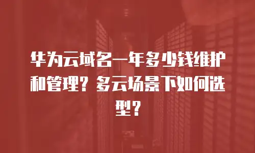 华为云域名一年多少钱维护和管理？多云场景下如何选型？