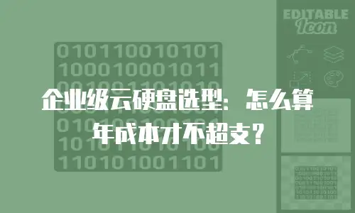 企业级云硬盘选型：怎么算年成本才不超支？