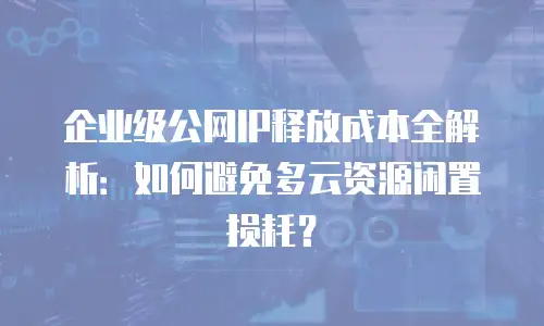 企业级公网IP释放成本全解析：如何避免多云资源闲置损耗？