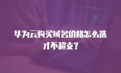 华为云购买域名价格怎么选才不超支？