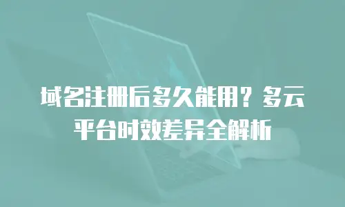 域名注册后多久能用？多云平台时效差异全解析