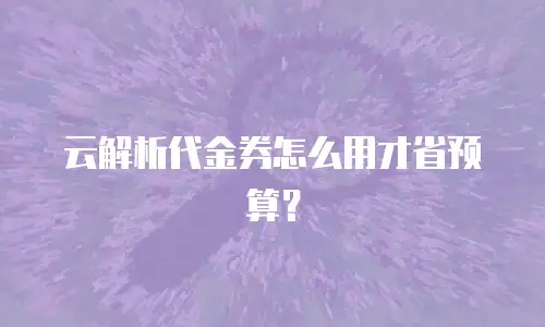 云解析代金券怎么用才省预算？