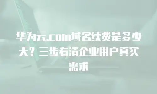 华为云.com域名续费是多少天？三步看清企业用户真实需求