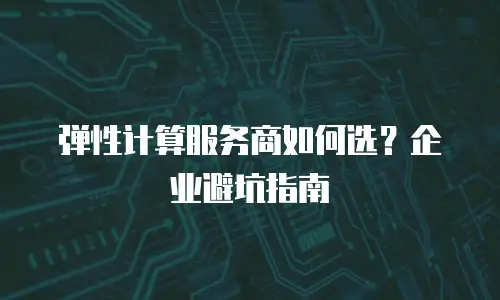 弹性计算服务商如何选？企业避坑指南