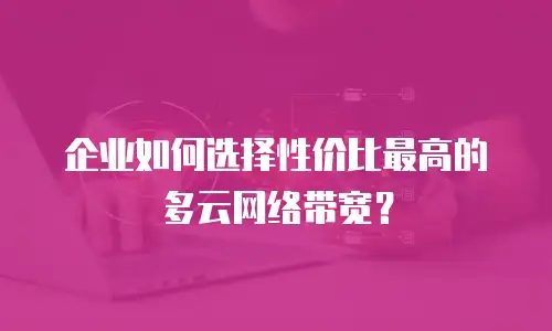 企业如何选择性价比最高的多云网络带宽？