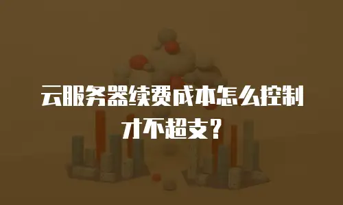 云服务器续费成本怎么控制才不超支？