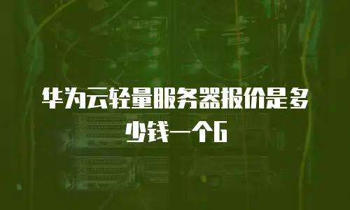 华为云轻量服务器报价是多少钱一个G