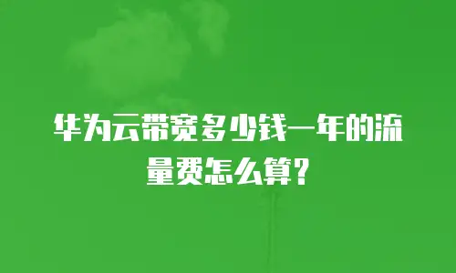 华为云带宽多少钱一年的流量费怎么算？