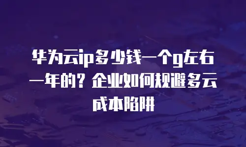 华为云ip多少钱一个g左右一年的？企业如何规避多云成本陷阱