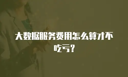 大数据服务费用怎么算才不吃亏？