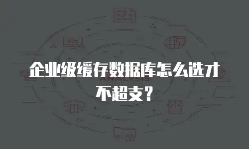 企业级缓存数据库怎么选才不超支？