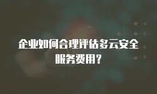 企业如何合理评估多云安全服务费用？