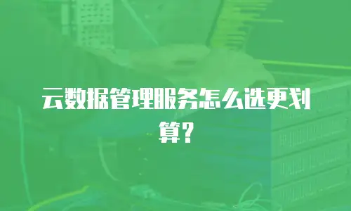 云数据管理服务怎么选更划算？
