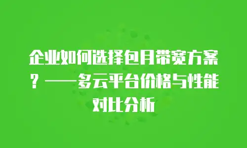 企业如何选择包月带宽方案？&mdash;&mdash;多云平台价格与性能对比分析