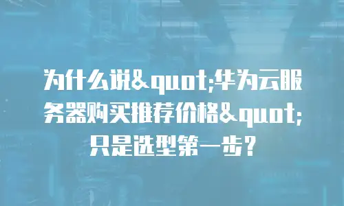 为什么说"华为云服务器购买推荐价格"只是选型第一步？