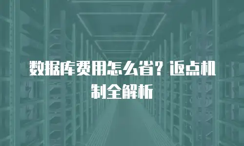 数据库费用怎么省？返点机制全解析