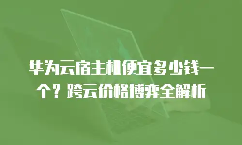 华为云宿主机便宜多少钱一个？跨云价格博弈全解析