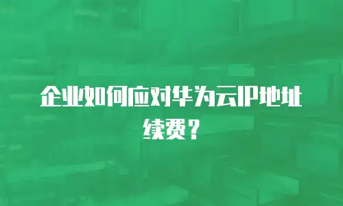 企业如何应对华为云IP地址续费？