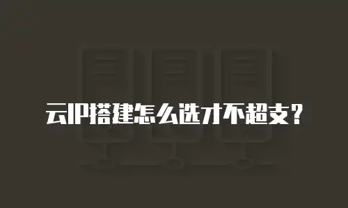 云IP搭建怎么选才不超支？