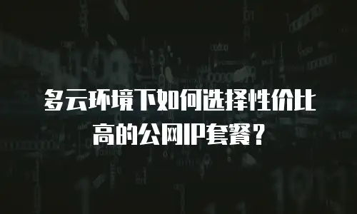 多云环境下如何选择性价比高的公网IP套餐？